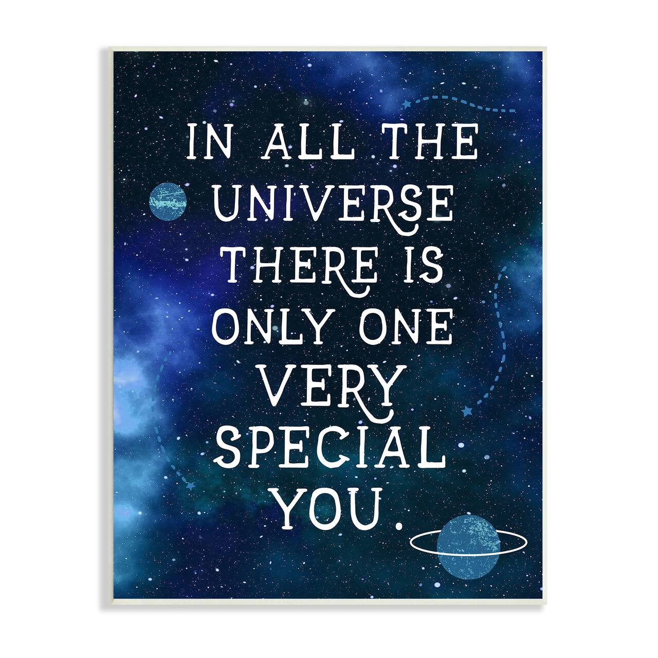 Stupell Industries Only One Very Special You Phrase Blue Universe Wall Plaque